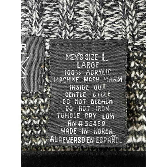 Vintage Sweater Graphix Sweater Mens Large Black Geometric Knit Retro Korea 90s - Picture 7 of 8